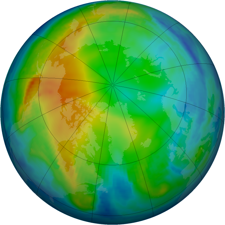 Arctic ozone map for 10 December 1996